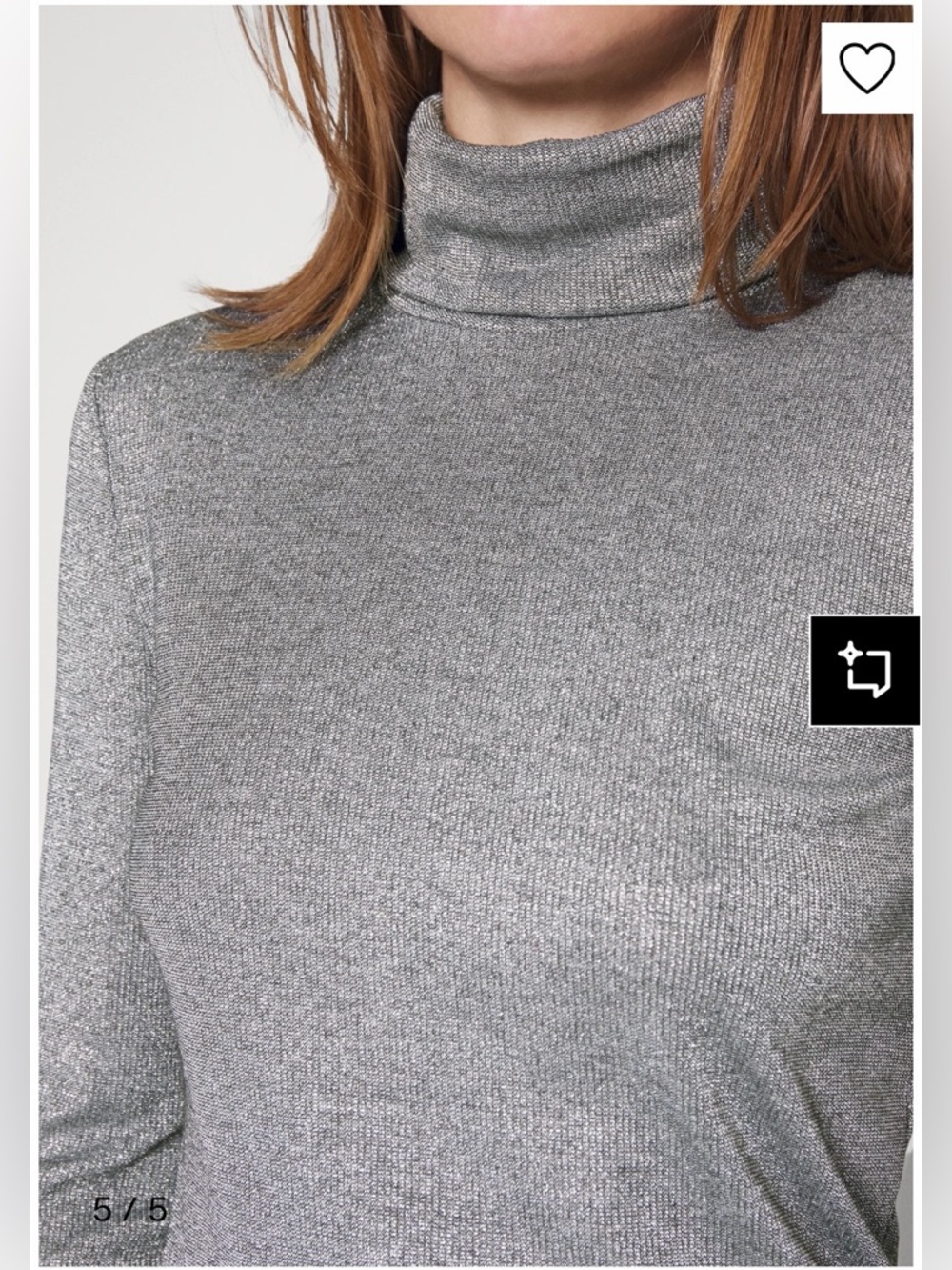 NWT rib metallic turtle neck size S